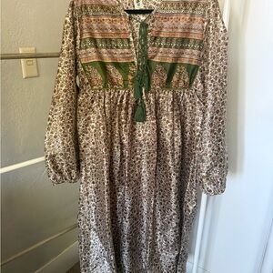 Bohemian Long Sleeve Floral Dress